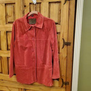 St. John's Bay Red Washable Suede Jacket Button Up